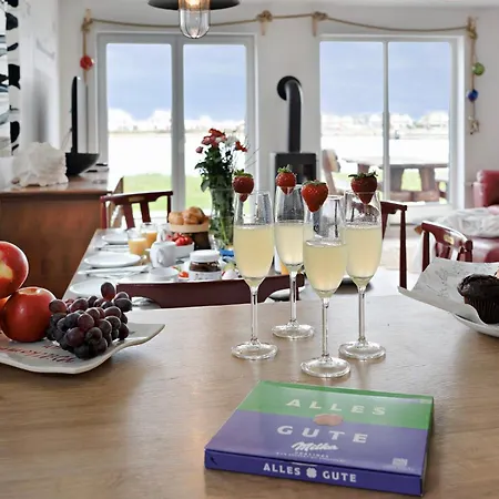 Boje By Seeblick Ferien Oro, Erste Wasserreihe, Kamin, 7pers בית נופש